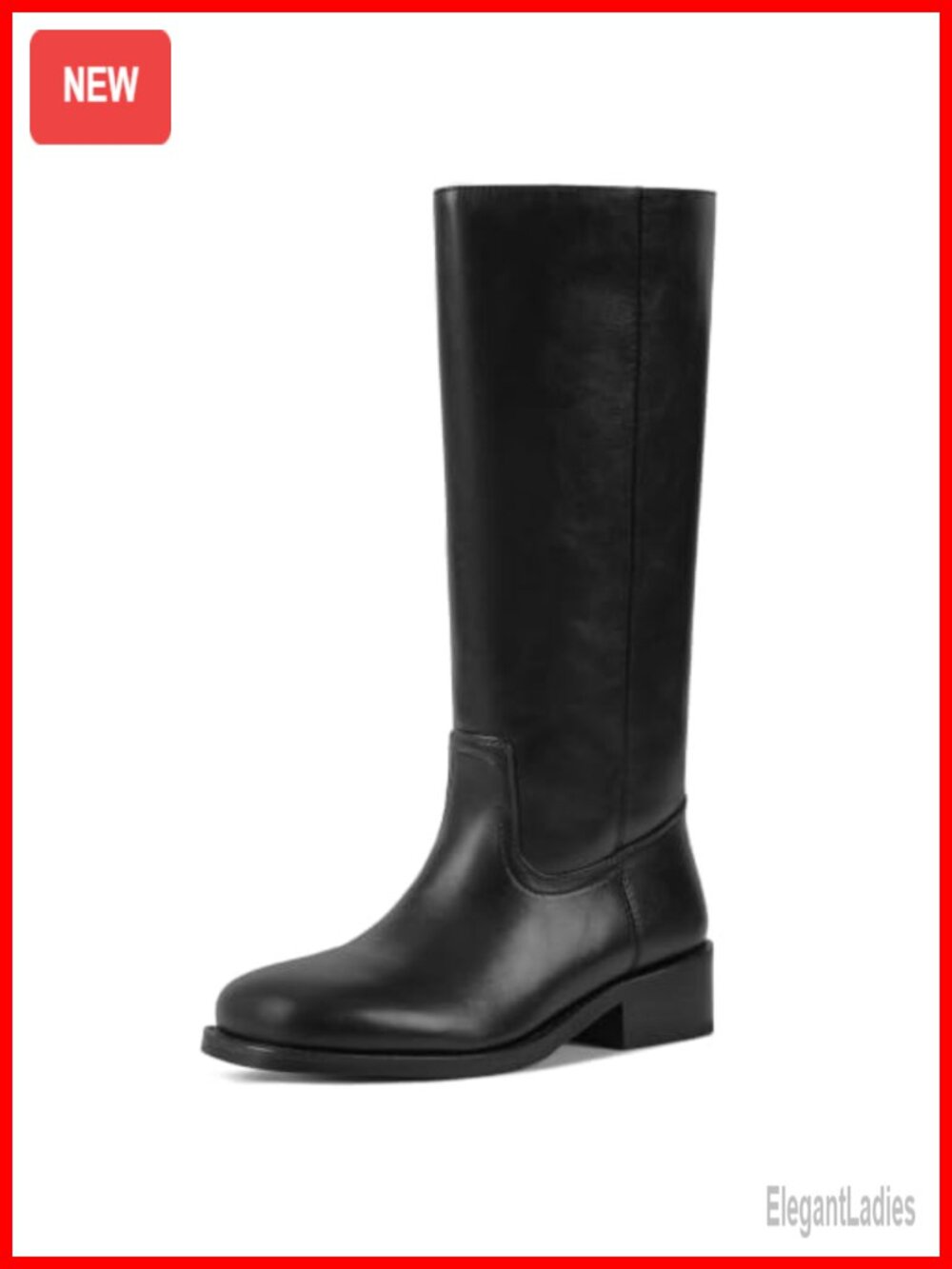 Women's Knee High Platform Boots Square Toe Chunky Block Heel PU Leather